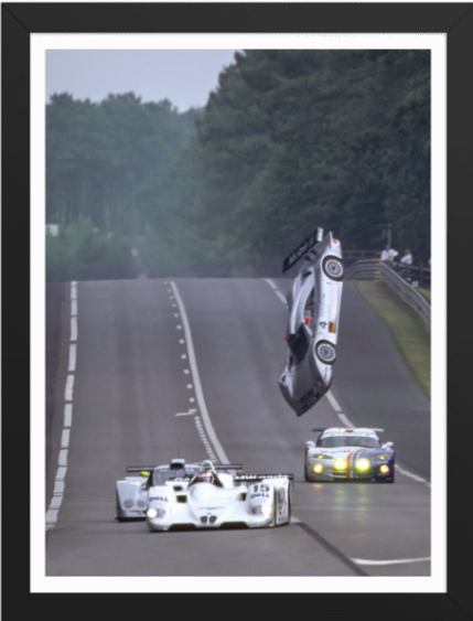 Mercedes Le Mans Crash Framed Poster